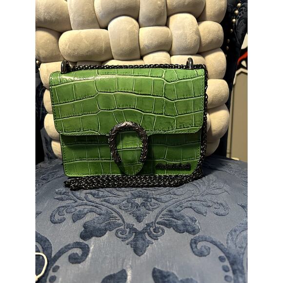 Marina Galanti Green Crocodile Embossed Leather Bag - Picture 1 of 8